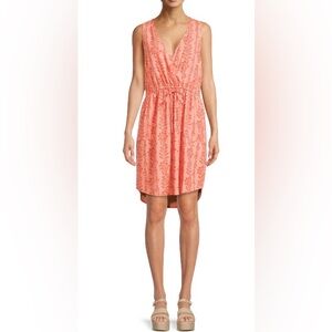 Time & Tru Dress / Beach Coverup New NWT Swim Size XL Coral Orange Tropical